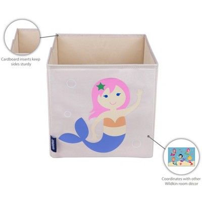 Mermaid Print Pink Fabric Kids Storage Cube