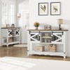 Farmhouse Entryway Table,Farmhouse Entryway Console Table with Sliding Barn Doors,Narrow Sofa Cabinet Storage - 3 of 4