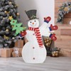 Slickblue Christmas Snowman Decor, Lighted 2D LED Ornament, Holiday Yard Display, Waving Hands, Warm White, 36 Inch - 4 of 4