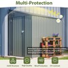 CAVINAS 4x7 FT Lean-To Outdoor Storage Shed,Heavy-Duty Metal Tool Shed with Lockable Door,Large Garden Shed for Patio,Backyard,Olive Gray - 4 of 4