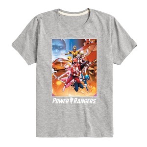 Boys' - Power Rangers - Retro Comic Cover- Boy's Short Sleeve Tee Short Sleeve Graphic T-Shirt - 1 of 4