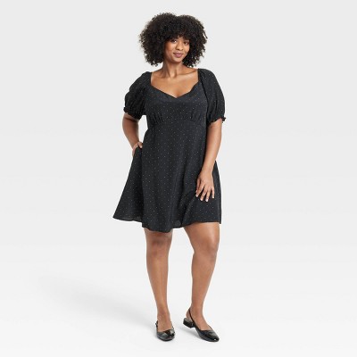 Women's Short Sleeve Crepe Mini A-Line Dress - A New Day™