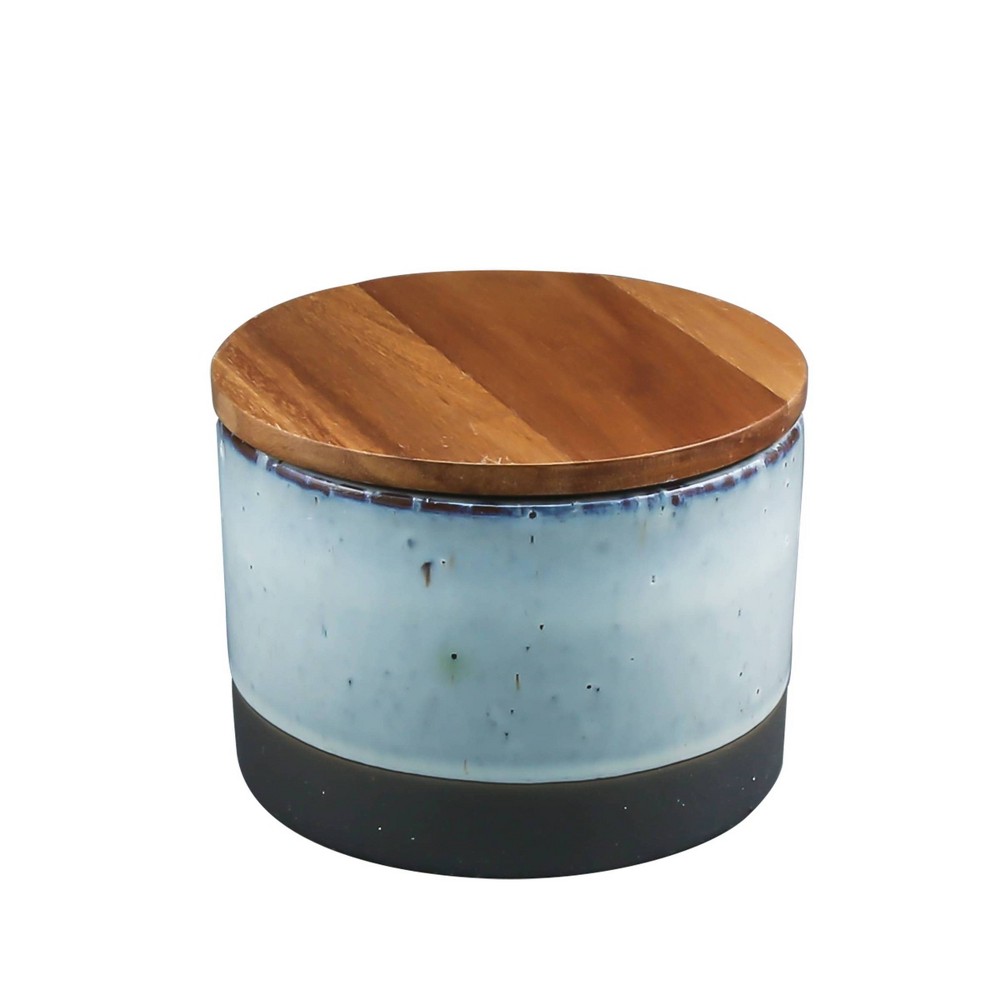 20oz Ceramic Canister with Acacia Wood Lid  - Thirstystone