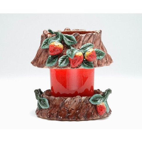 Kevins Gift Shoppe Ceramic Medium Strawberry Candle Holder Shade and Base - image 1 of 3