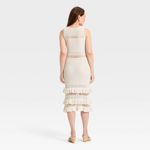 Vestido midi de punto con volantes para mujer - A New Day™ 2
