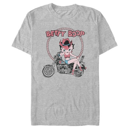 Men's Betty Boop Cowboy Hat Biker Betty Distressed T-Shirt - image 1 of 4