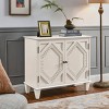 33.6" Retro Accent Cabinet,Geometric Sideboard with Adjustable Shelf for Living Room,Entryway,Dining Room-Baofuwish - 2 of 4