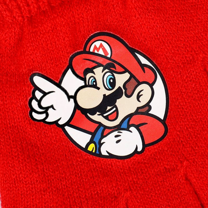 Super Mario Brothers Mario & Luigi Youth 2-Pack Beanie And Glove Set for Kids, 3 of 7