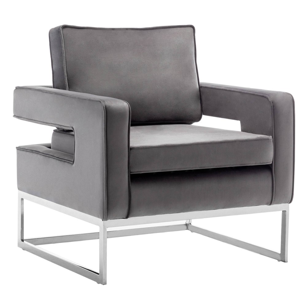 Photos - Sofa Breighton Home Take a Seat Carrie Velvet Accent Lounge Armchair with Silve