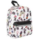 Naruto Shippuden Allover Chibi Character Faux Leather Mini Backpack Tote Bag White
