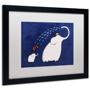 Trademark Fine Art -Carla Martell 'Umbrella Elephant' Matted Framed Art - 1 of 4