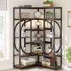 Hommoo 7-Shelf Corner Bookshelf, L-Shaped Bookcase Display Rack - 3 of 4