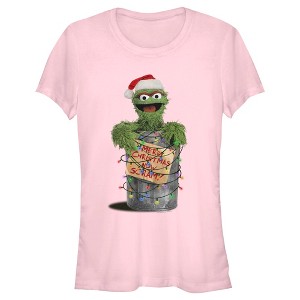 Junior's Sesame Street Oscar the Grouch Merry Christmas T-Shirt - 1 of 4
