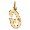 Black Bow Jewelry 14k Yellow Gold, Madison Collection, Medium Script Initial Pendant A-W - 3 of 4