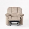 Luxurious Manual Recliner Chair with Skin-Friendly Fabric and Dual Cup Holders, Pushback Recliner Chair for Adults, CENGHU Upholstered Armchair - 3 of 4