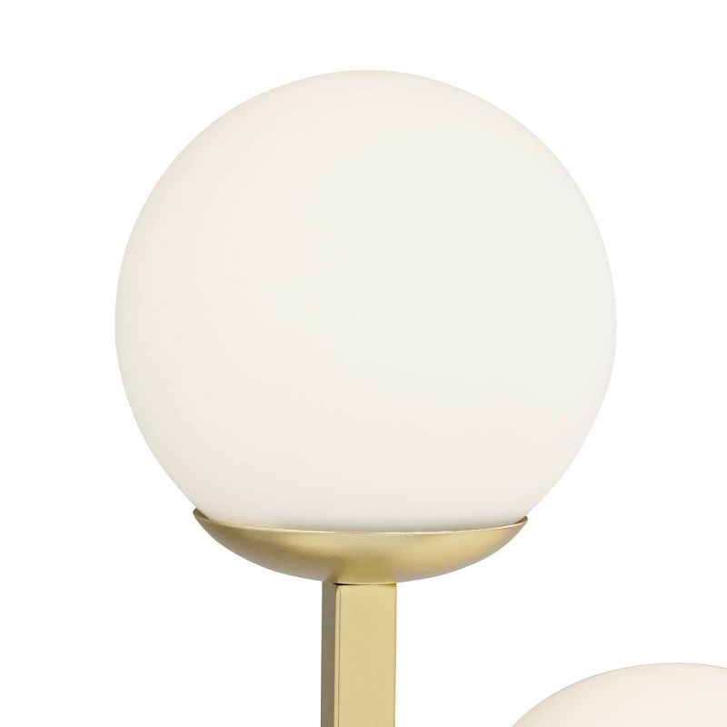 360 Lighting Rafael 30" Tall Large Modern Glam Luxe End Table Lamp 3-Light Gold Marble Metal Single White Globe Shade Living Room Bedroom Bedside, 3 of 10