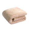 Home Mart Goods Beige Super Soft Warm Flannel Fleece Plush Microfiber Bed Throw Blanket - 2 of 3