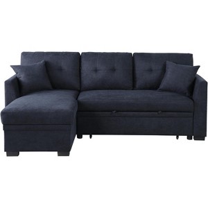 TIRAMISUBEST 82" Sectional Sleeper Sofa with Pull-Out Bed, Chaise Storage, and Reversible L-Shape Design, Comfortable 3-Seat Couch for Apartment - 1 of 4