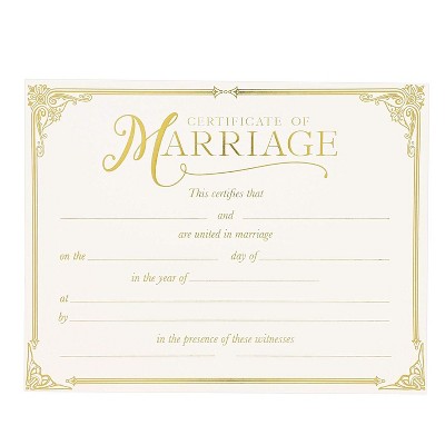 48 Pack 11 X 8.5 In Elegant Marriage Certificate Keepsake Blank With