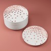 Hachikiko 80 Count White and Rose Gold Paper Plates, 7 inch Metallic Foil Polka Dots Disposable Dessert Party Plates Cocktail Party Supplies Plates - 4 of 4