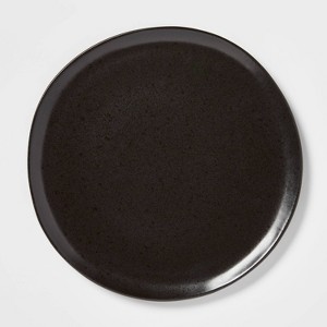 10" Earthenware Houlton Dinner Plate Black - Threshold™: Solid Round Microwave & Dishwasher Safe Dining Plate - 1 of 3