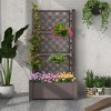 Tangkula Raised Garden Bed w/ 3-Height Trellis Self-Watering Standing Planter Box Lattice Panels - 2 of 4