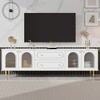 HDZNVF Modern TV Stand, TV Cabinet With Five Metal Legs And Metal Handles, Up To 80 Inch, White - 2 of 4