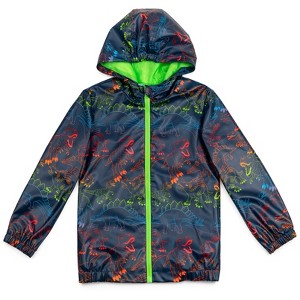 Dinosaur Zip Up Waterproof Hooded Rain Jacket Coat Little Kid to Big Kid - 1 of 4