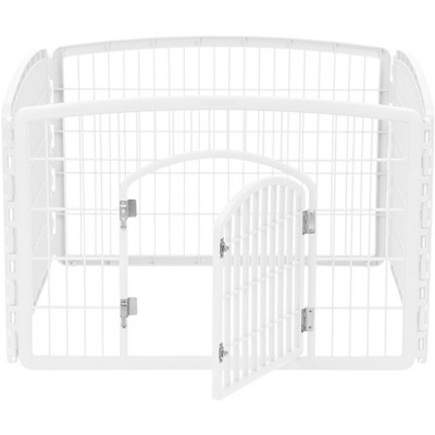 White 24'' Plastic Pet Playpen with Door for Indoor/Outdoor Use