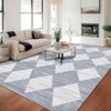 Modern Living Room Rugs 8x10 Machine Washable Geometric Area Rug with Non-Slip Backing, Large Stain-Resistant Contemporary Accent Carpet - 3 of 4