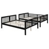 Sapphtopaz Space-Saving Bunk Bed for Teens/Adults, Simple Convertible Wooden Bed Frame with Ladder & Guardrails for Bedroom, Kids Room - 4 of 4