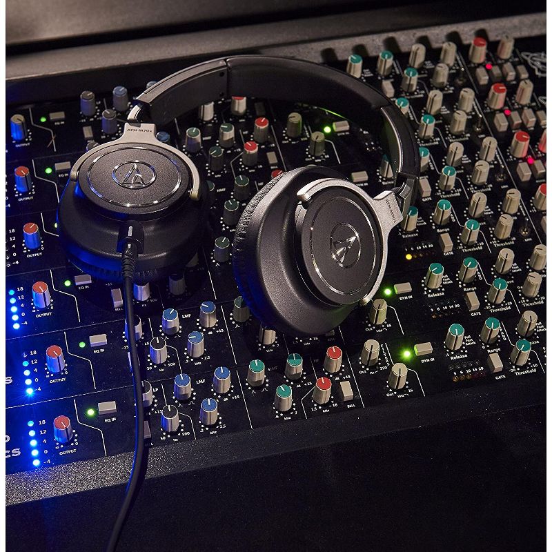 Audio-Technica ATH-M70X Closed-Back Dynamic Professional Studio Monitor Headphone Black, 5 of 7