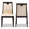 Set of 2 Evelyn Modern And Contemporary Faux Leather Upholstered And Finished Dining Chairs Dark Brown/ Beige - Baxton Studio - 2 of 4
