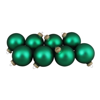 Christmas by Krebs Set of 8 Forest Green Matte Glass Ball Christmas Ornaments 2.5" (63.5mm)