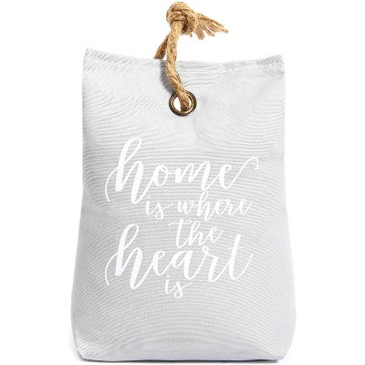 Juvale Door Stop Bag “Home is Where the Heart is” Heavy Duty Door Stopper Interior Weighted Floor 2 lbs (5"x3"x7")