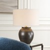 Uttermost Hawkins Table Lamp-Ribbed Bronze Ceramic with White Linen Shade - 2 of 4