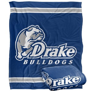 Drake University Primary Logo Stripes Silky 50x60 Blanket, 1 Sided - 1 of 4