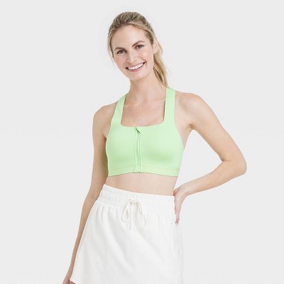 Asymmetric Sculpt Bra - Vivid Green, Women's Sports Bras