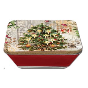 Courtside Market Holiday Tree 6.5x6.5 Artboard Lid & 20oz Candle Set - 1 of 2