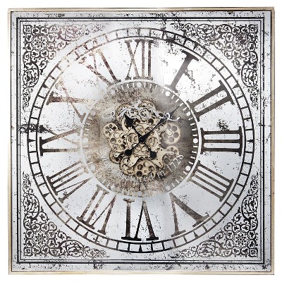 36" Square Wall Clock White Black - A&B Home