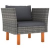 vidaXL Garden Sofa Grey PE rattan Removable Covers Garden Sofa - 2 of 4