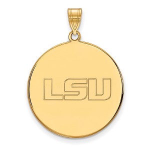 Black Bow Jewelry 10k Yellow Gold Louisiana State Fighting Tigers NCAA Extra Large Pendant - 1 of 3