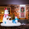 Angel Sar 6ft Inflatable Polar Bear & Penguin Fishing Scene, LED Light-Up Blow-Up Yard Decoration, Outdoor Christmas Decor with Santa Hats - 2 of 4