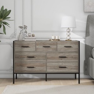 NicBex Modern Bedroom Dresser,Chest of Drawers with Wood Pattern, Dressers with Sturdy Steel Frame for Living Room,Dining Room,Hallway - 1 of 4