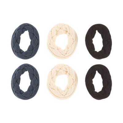 Unique Bargains Hollow Style Hair Rope Brown Beige Blue 6pcs