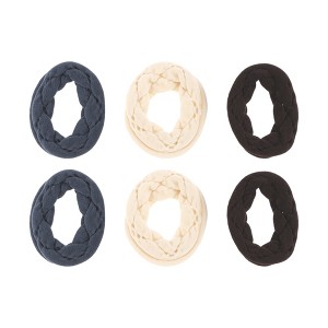 Unique Bargains Hollow Style Hair Rope Brown Beige Blue 6pcs - 1 of 3