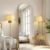 24 in W x 65 in H Oversized Arch Wood Full Length Golden Wall Mounted Standing Mirror Floor Mirror - image 2 of 4