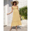 Coolmee Womens Summer Maternity Floral Maxi Dress Smocked Tie Shoulder Boho Sleeveless Spaghetti Strap Ruffle Casual Beach Dress - 3 of 4