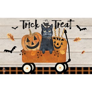 Briarwood Lane Halloween Doormat 30x18 Indoor Outdoor Trick Or Treat Wagon For Halloween Doormat - 1 of 4