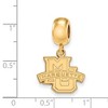 Black Bow Jewelry 14k Yellow Gold Plated Sterling Silver Marquette Golden Eagles NCAA Bead Charm - 2 of 3